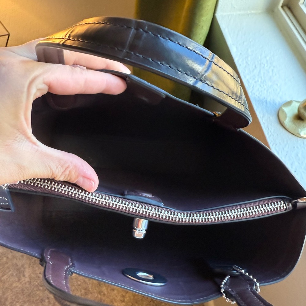 Coach Black Croc-Embossed Mini Bag - Picture 5 of 6